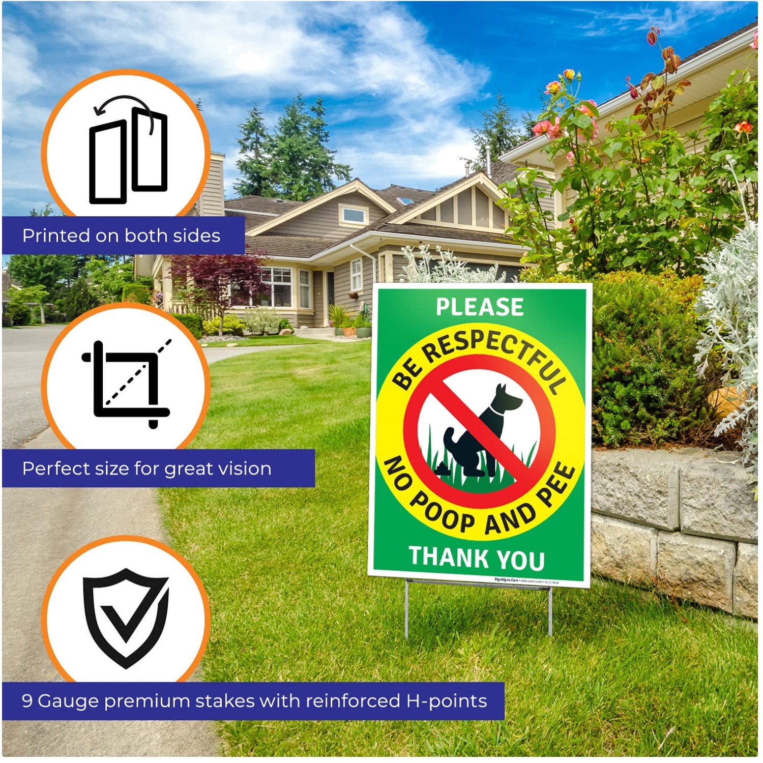 Easy Mount No Poop Thank You Sign 2 Pack