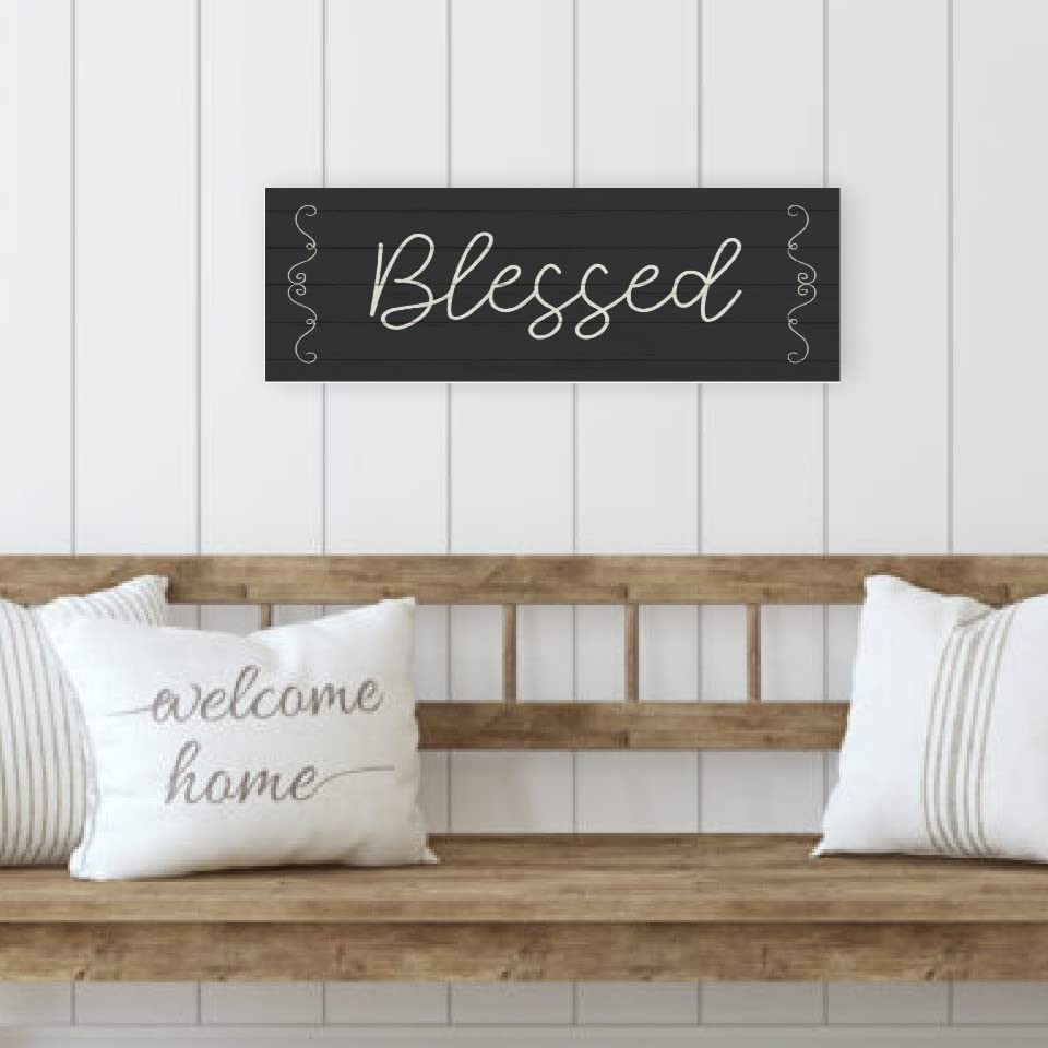 Blessed Rustic Plank Farmhouse Style Wood Wall Decor Sign