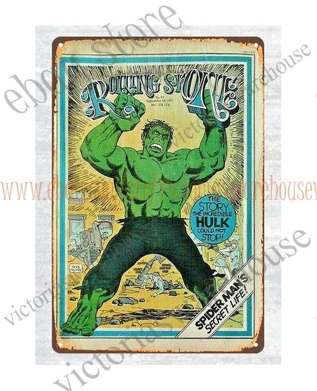 1971 The Incredible Hulk metal tin sign man cave home kitchen art