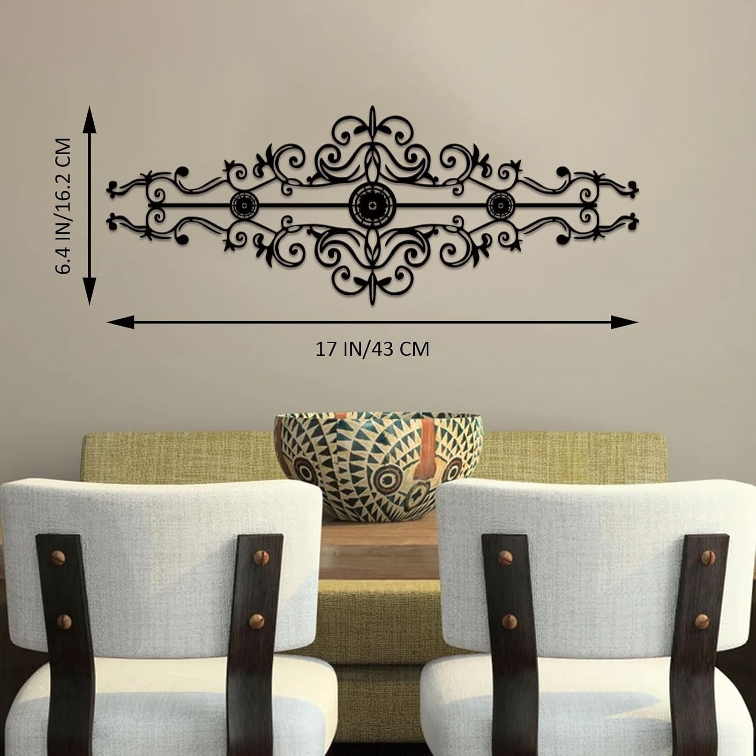 Metal Scroll Wall Decor Rustic Iron Wall Medallion Small Traditional Scroll Arts