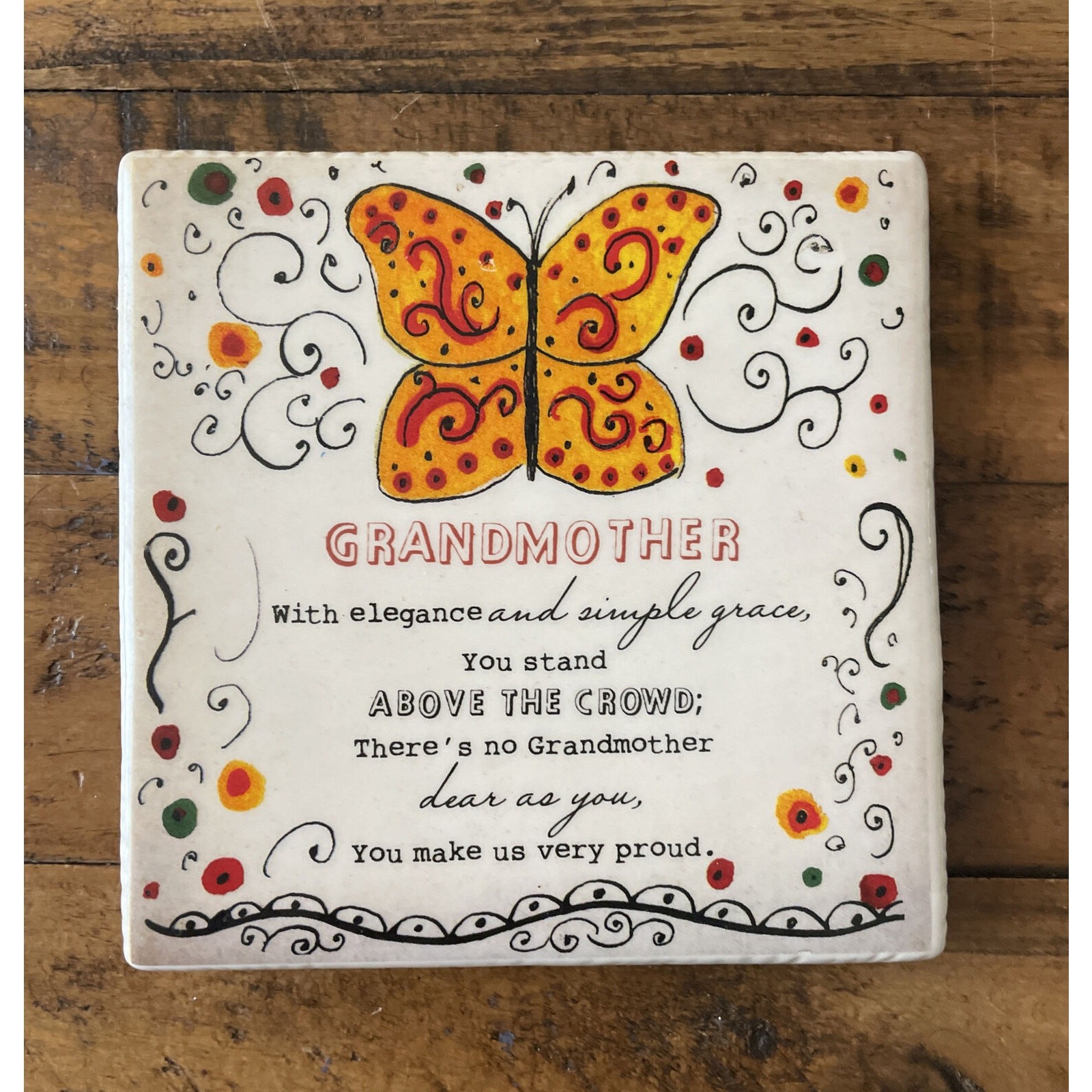 Sign, grandmother, grandma, wallstand plaque, ceramic. Vibrant colors Kirkland’s