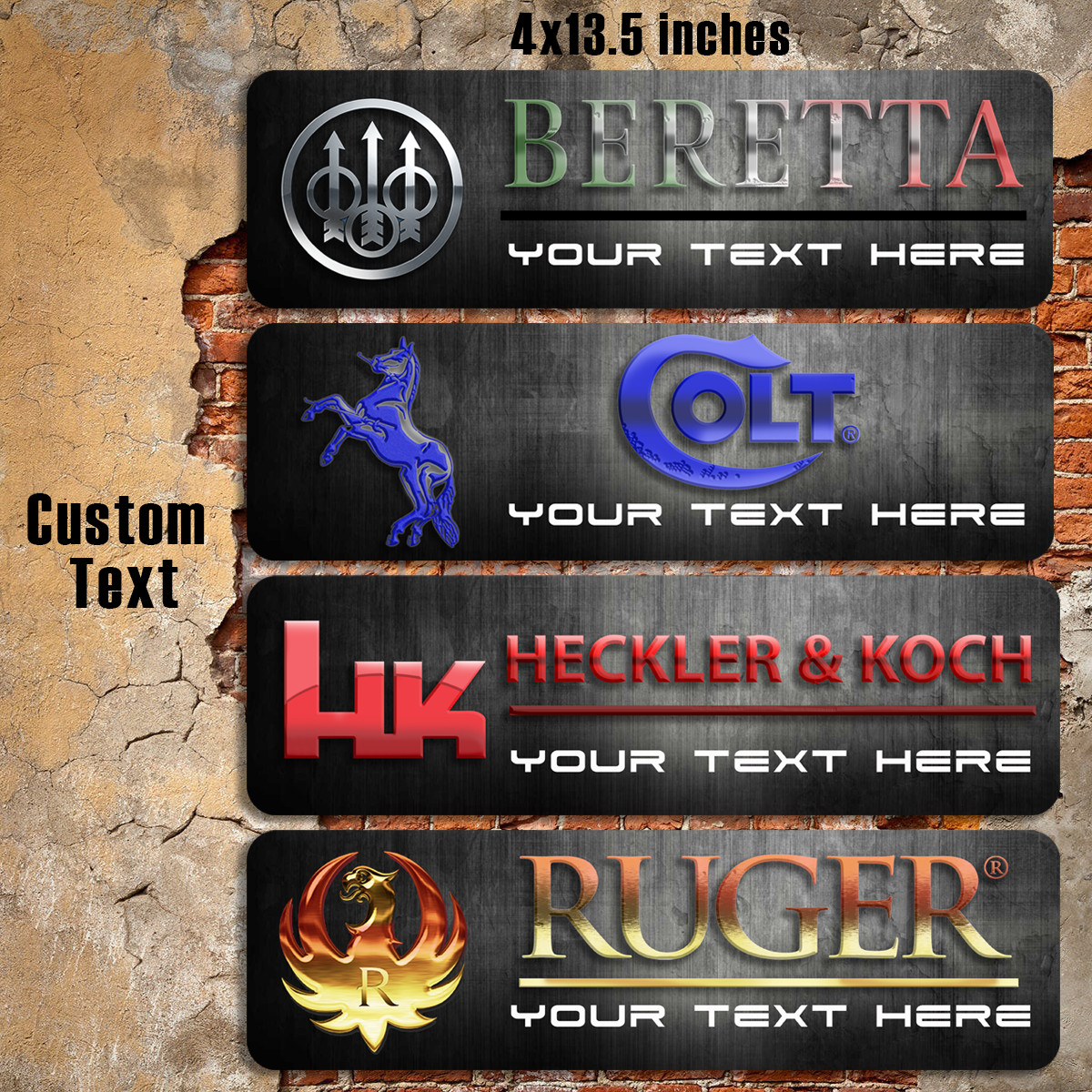 Customized Gun Signs 4×13.5