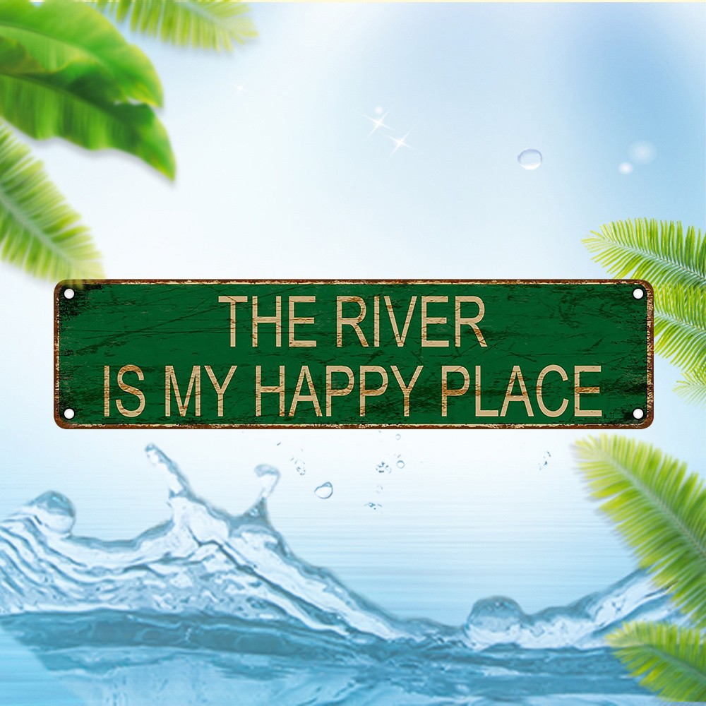 Simple Green River Theme Metal Sign Fisherman Birthday Gift Wall Ornament Gift