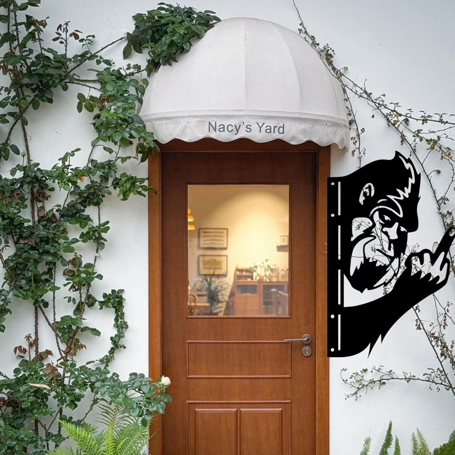 Peek a Boo Bigfoot Metal Signs15 X 11.6 Inch Sasquatch Black