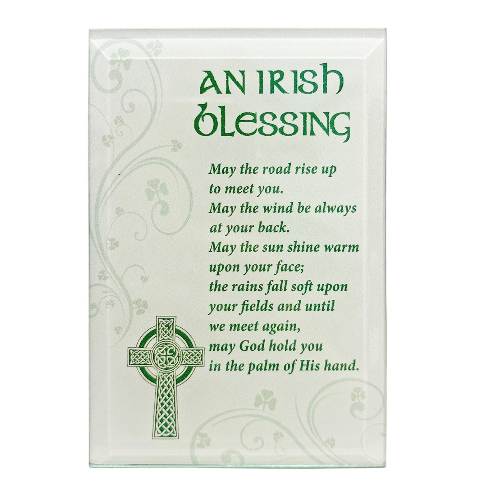 Glass Plaque 12cm x 8cm An Irish Blessing Free Standing