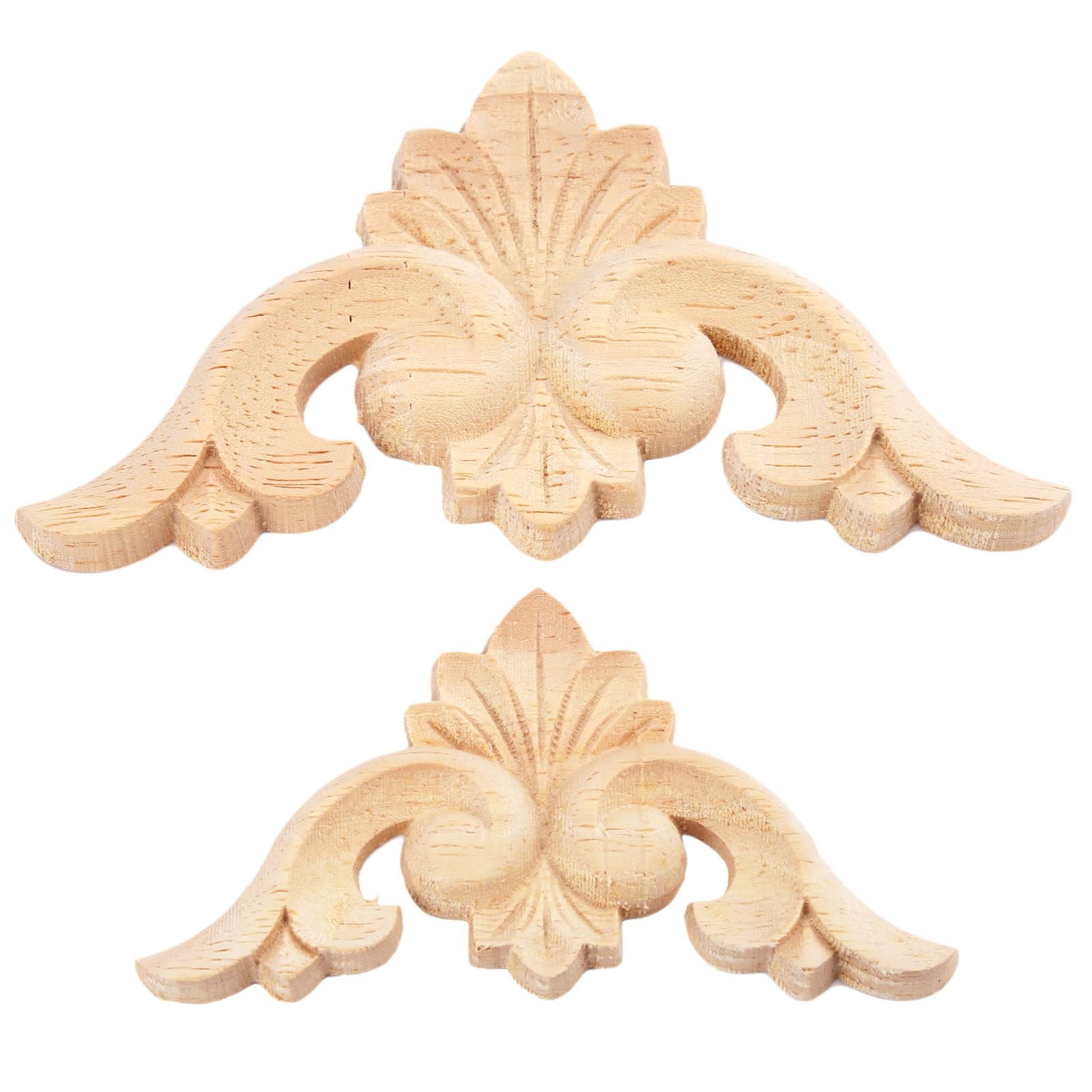 4-Pack Wood Carved Appliques Onlay Decal for Furniture, 8x8cm/3.15″x3.15″, Co…