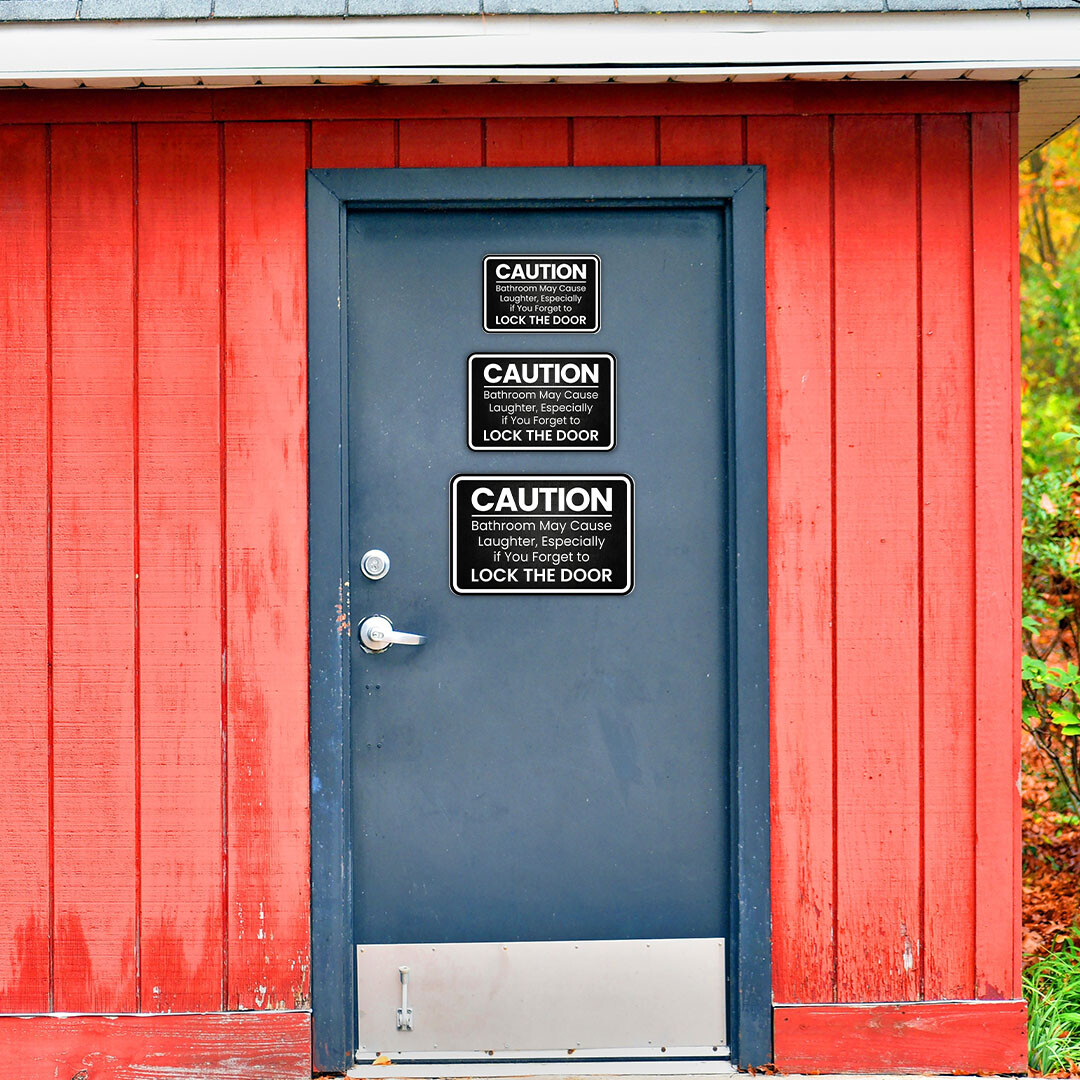 Classic Framed Plus Caution: Bathroom May Cause Laughter, Wall or Door Sign