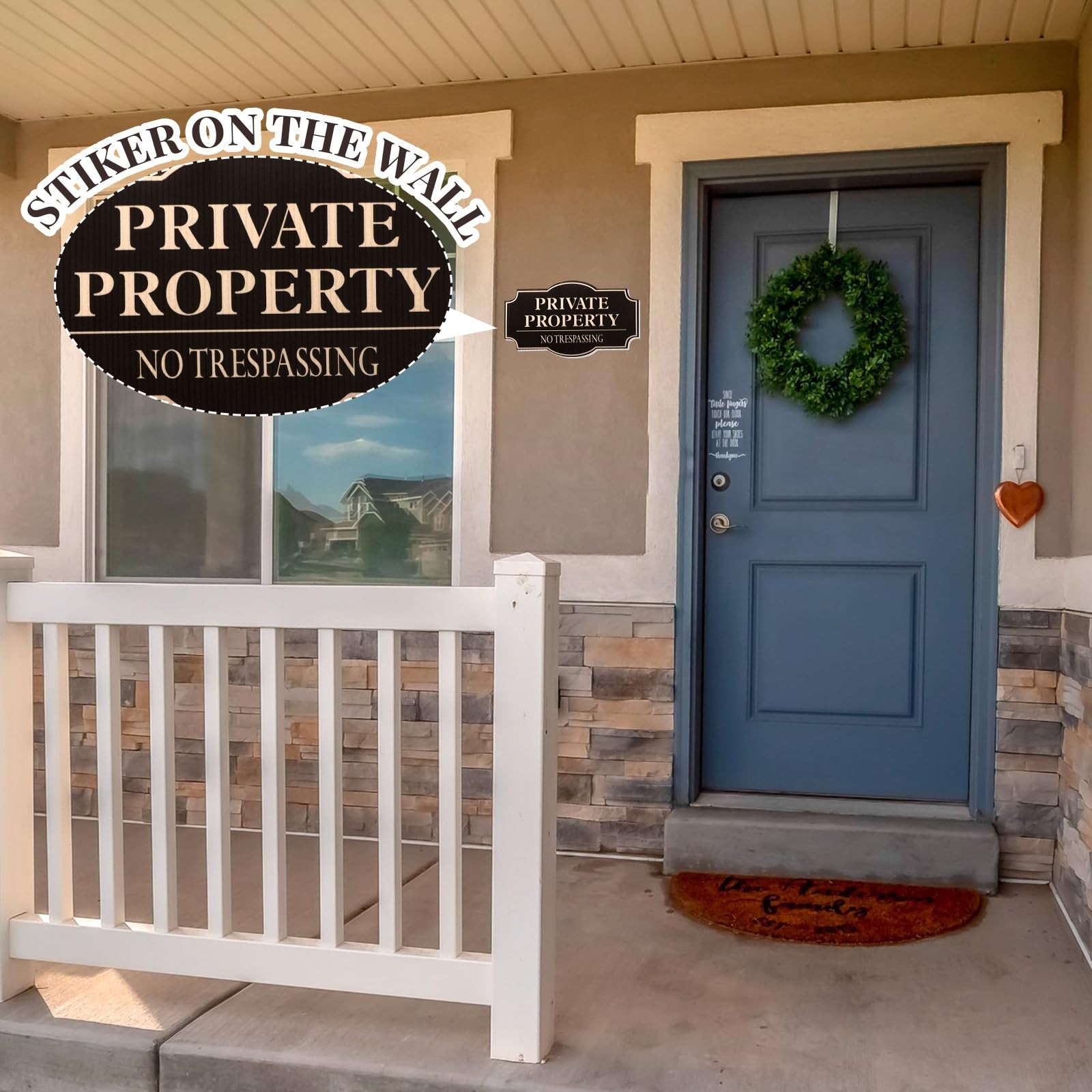 2-Pack No Trespassing Signs, 11.8 X 6.7 Inches, Private Property Decorative Sign