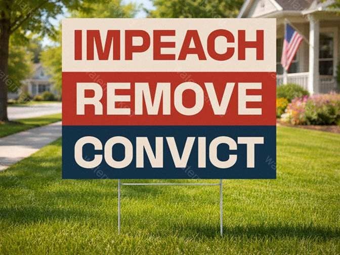 Impeach Remove Convict Yard Sign with H-Stake Outdoor Political Lawn Decoration