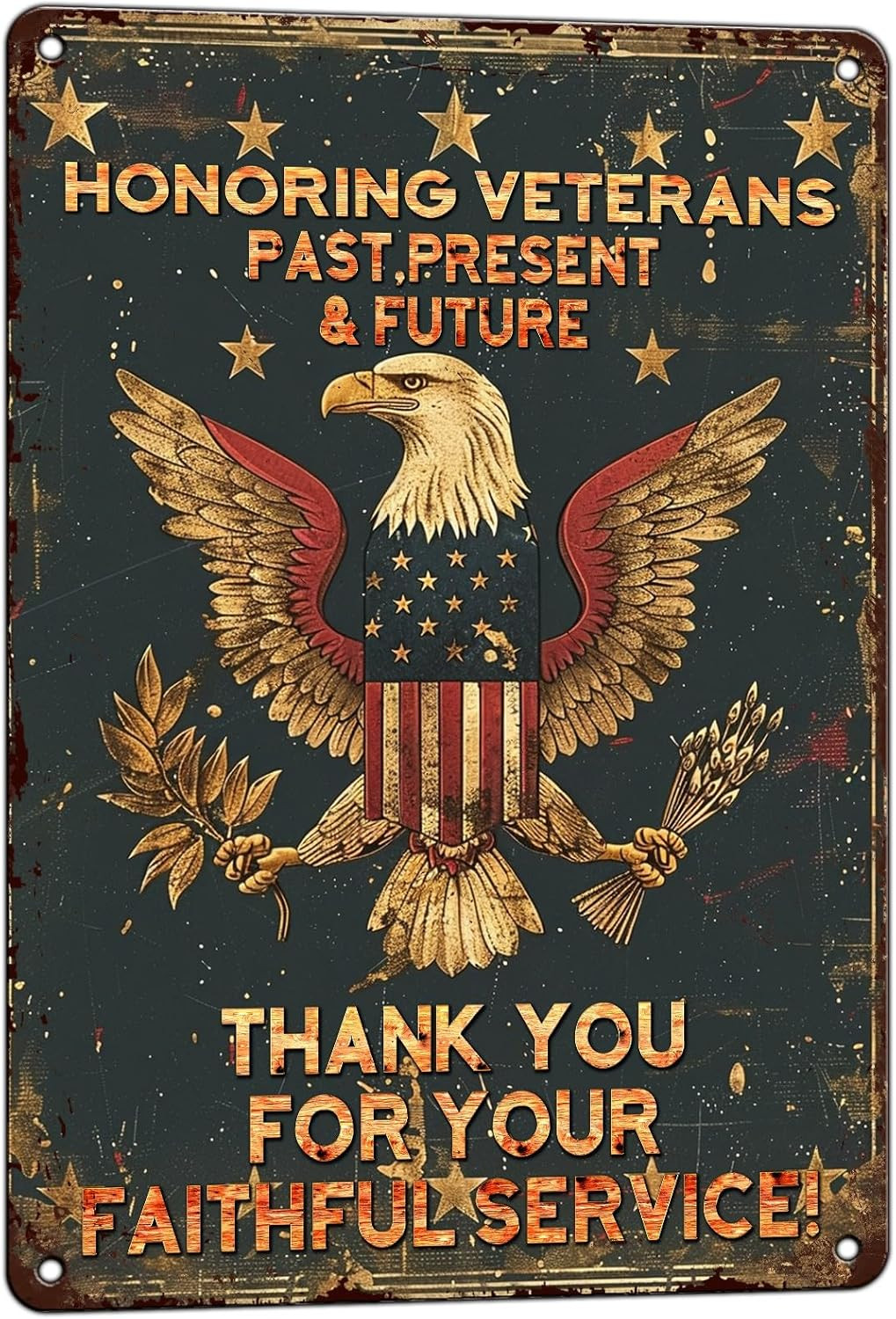 Military Decor Veterans Day Metal Tin Signs Army Wall Decor Honoring Our Veteran