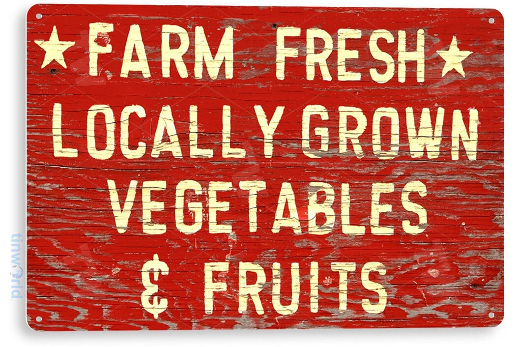 TIN SIGN Fresh Fruits Vegetables Metal Décor Wall Art Store Kitchen Bar A394