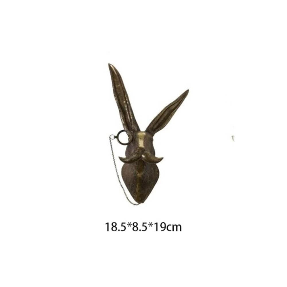 Wall Decor Rabbit Head Wall Hanging,Bronzed Resin Animal Head Sculpture with …