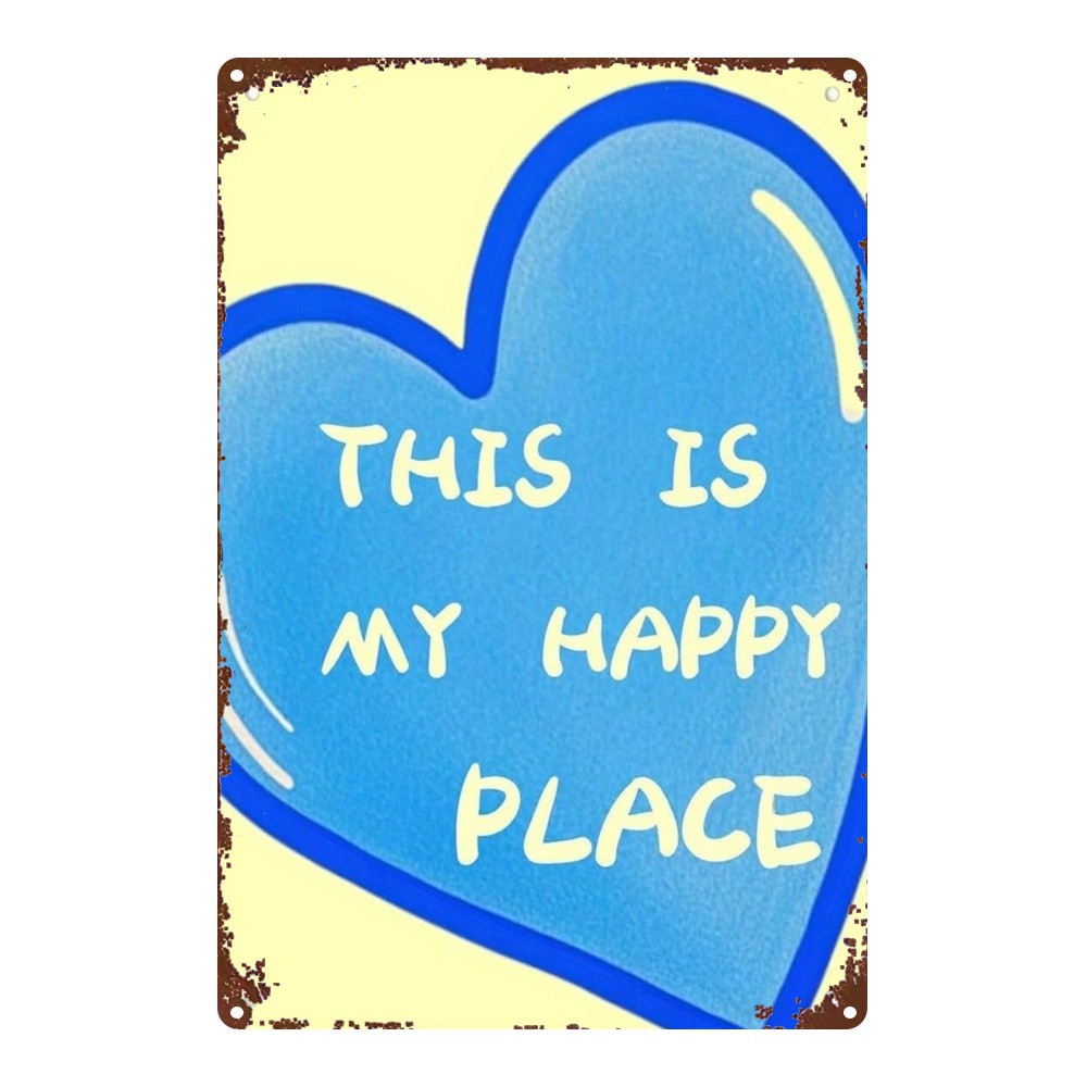 Whimsical Blue Heart Metal Sign Vintage Inspirational Decor for Any Cozy Room