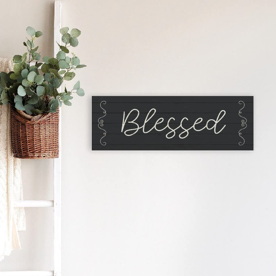 Blessed Rustic Plank Farmhouse Style Wood Wall Decor Sign