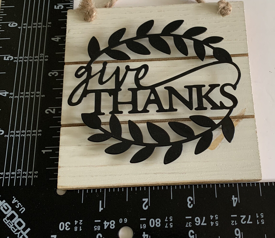 New. Give Thanks. Wooden And Metal Decor, Wall Sign, Home, Office, House, Gift.