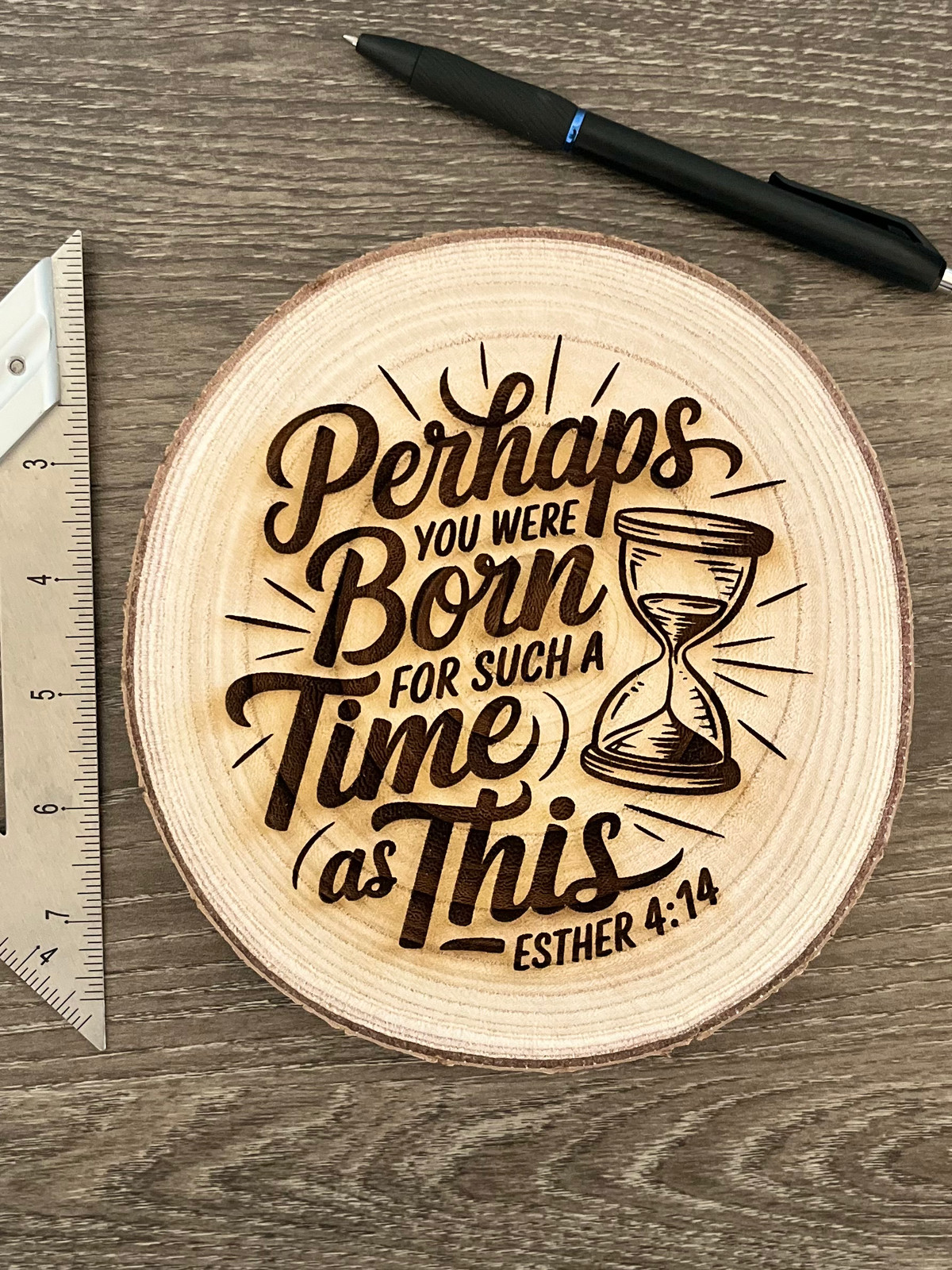 Esther 4:14 Such a Time as This – Engraved Wooden Scripture Wall Art