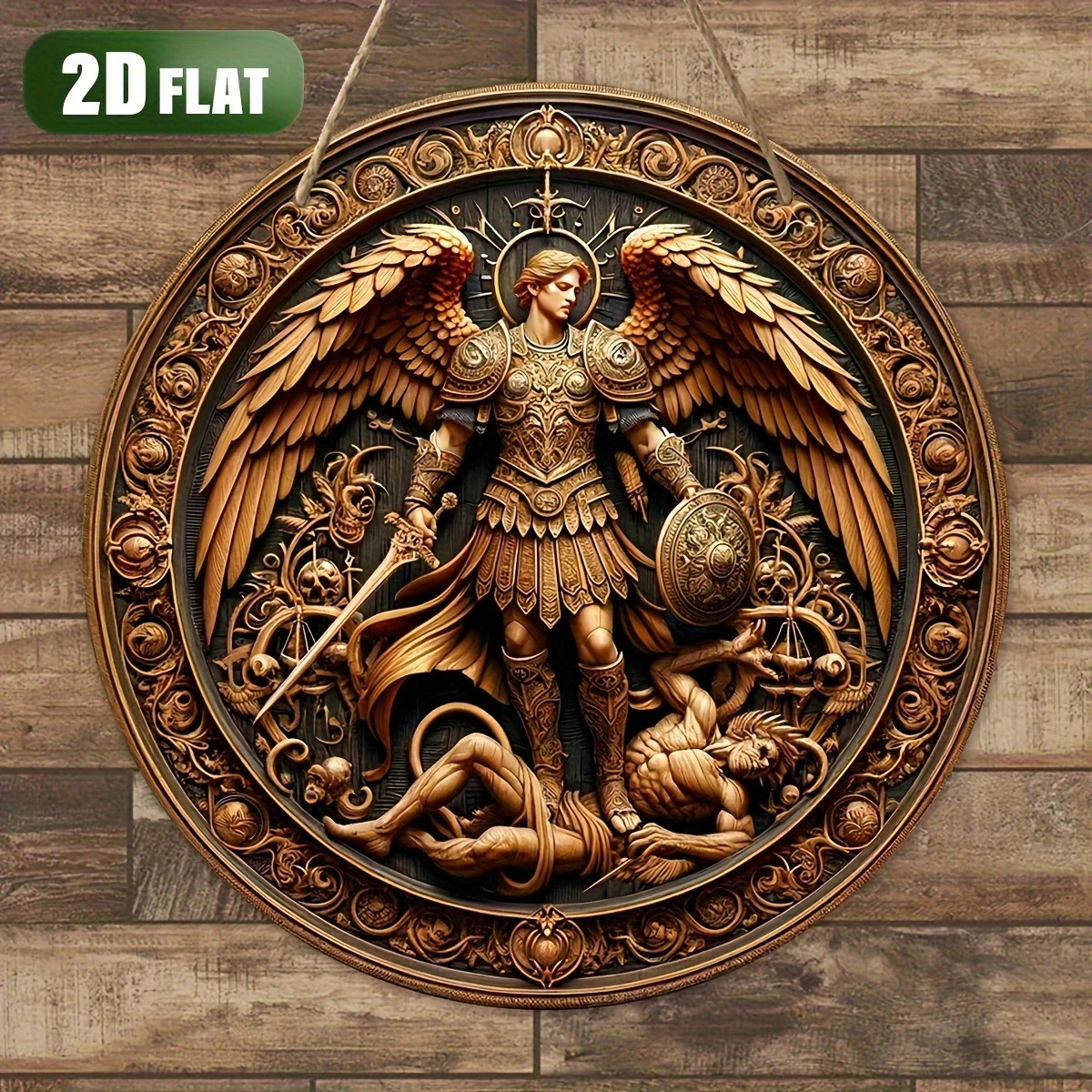 1PCS 2D Flat Home Decor Wooden Disc Angel Sub Series Holy Angel Redemption