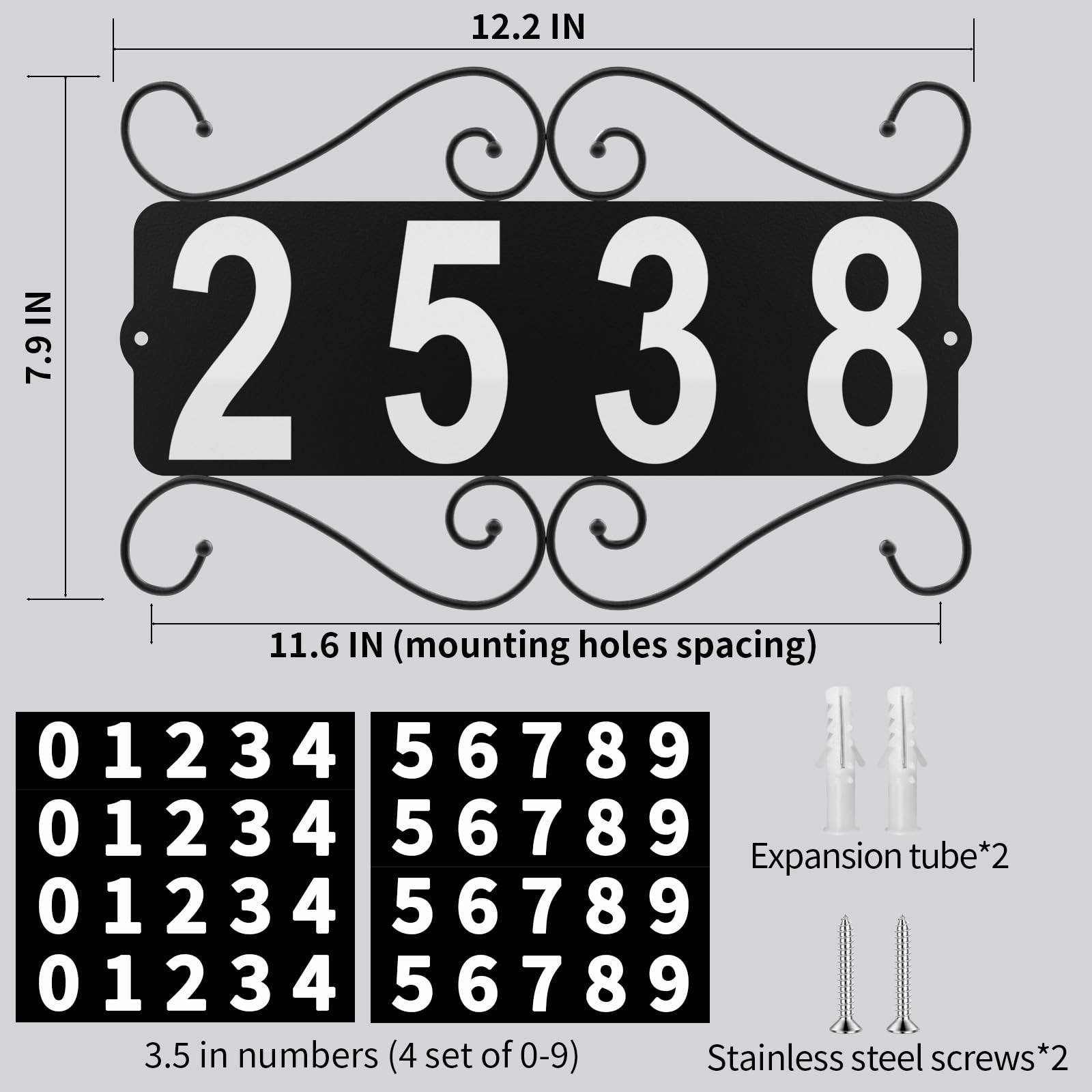 IVWVI Metal Address Plaque, Address Number, Waterproof, Horizontal & Vertical…