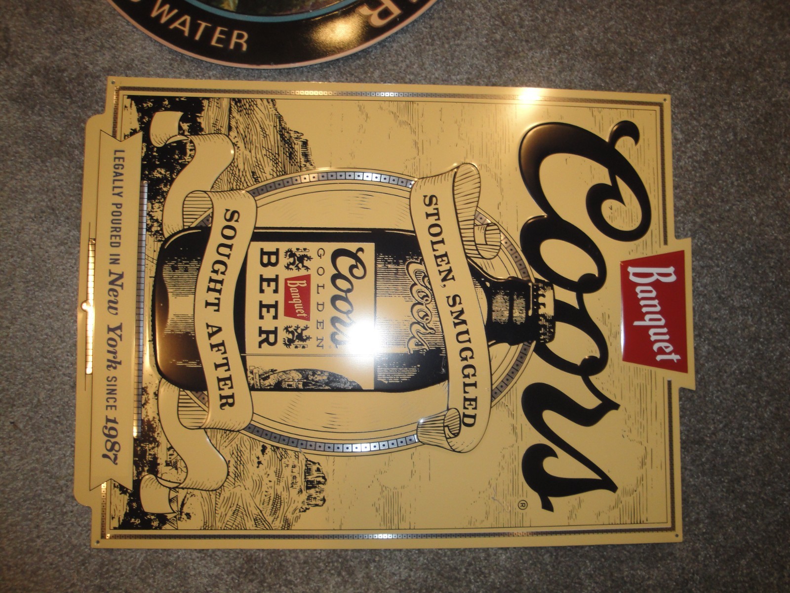 2 SIGNS!!! Original Coors 2003 Metal Sign Coors Golden Beer Banquet Beer 22″x30
