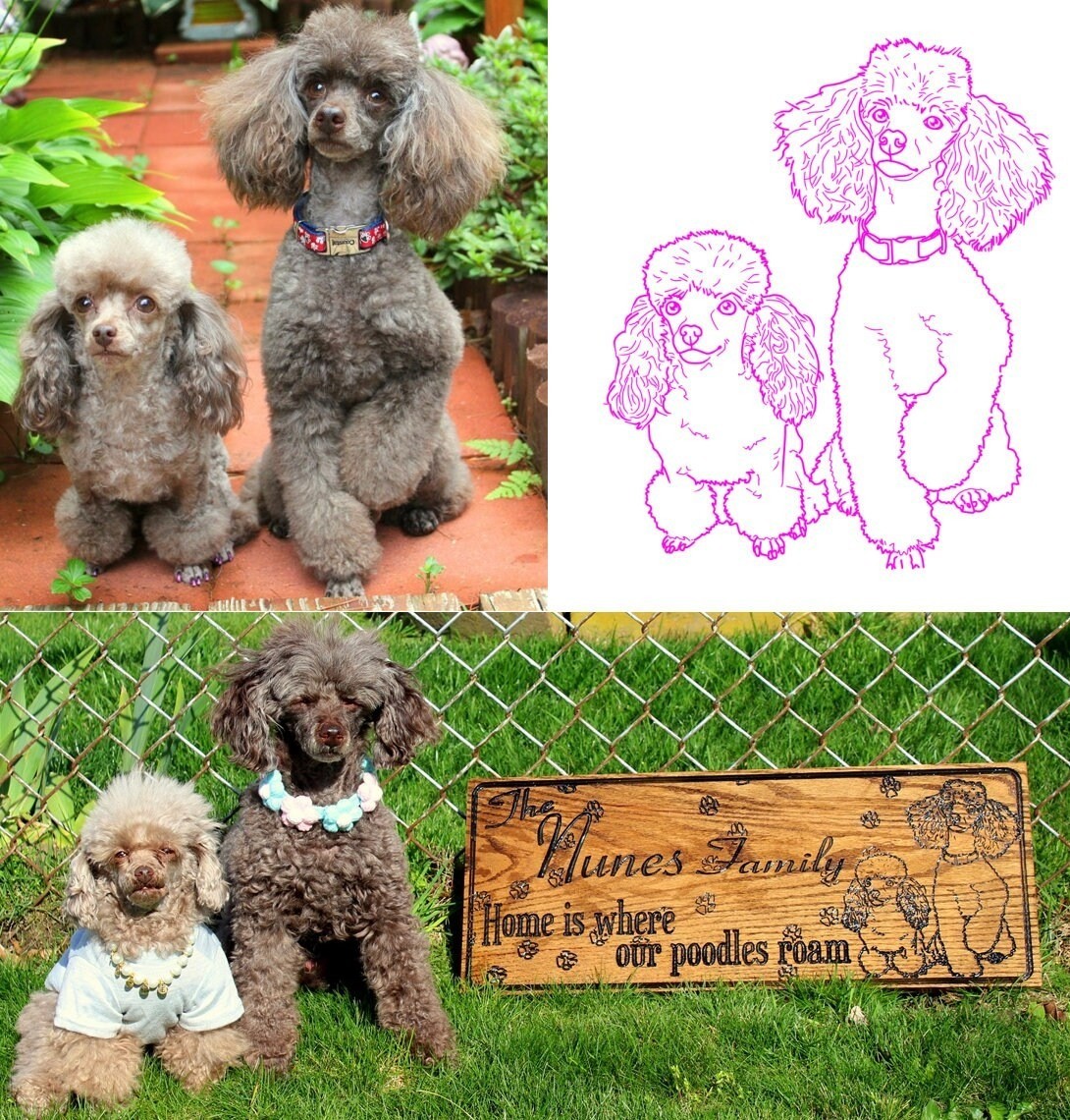 Custom Pet Portrait Sign | Hand-Painted Wooden Pet Name Plaque | Dog or Cat Love