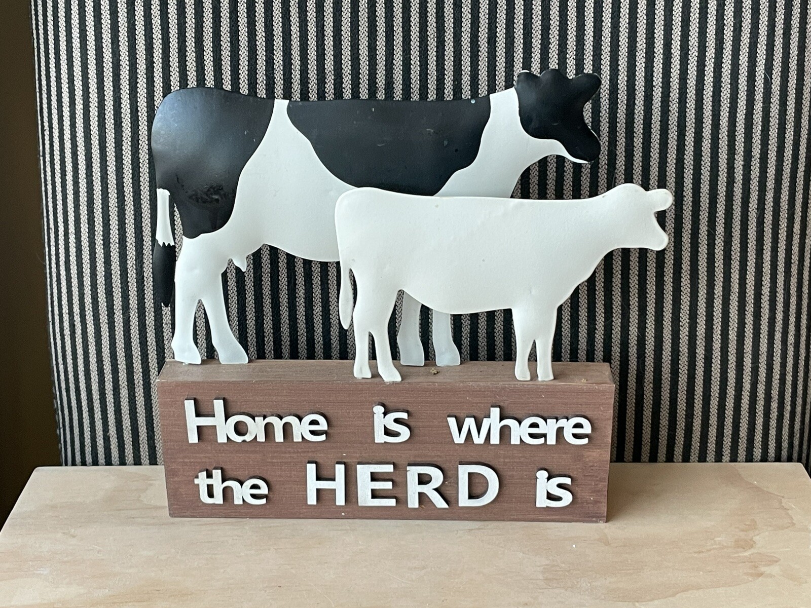 Home is Where the Herd is Metal & Wood Country Sign