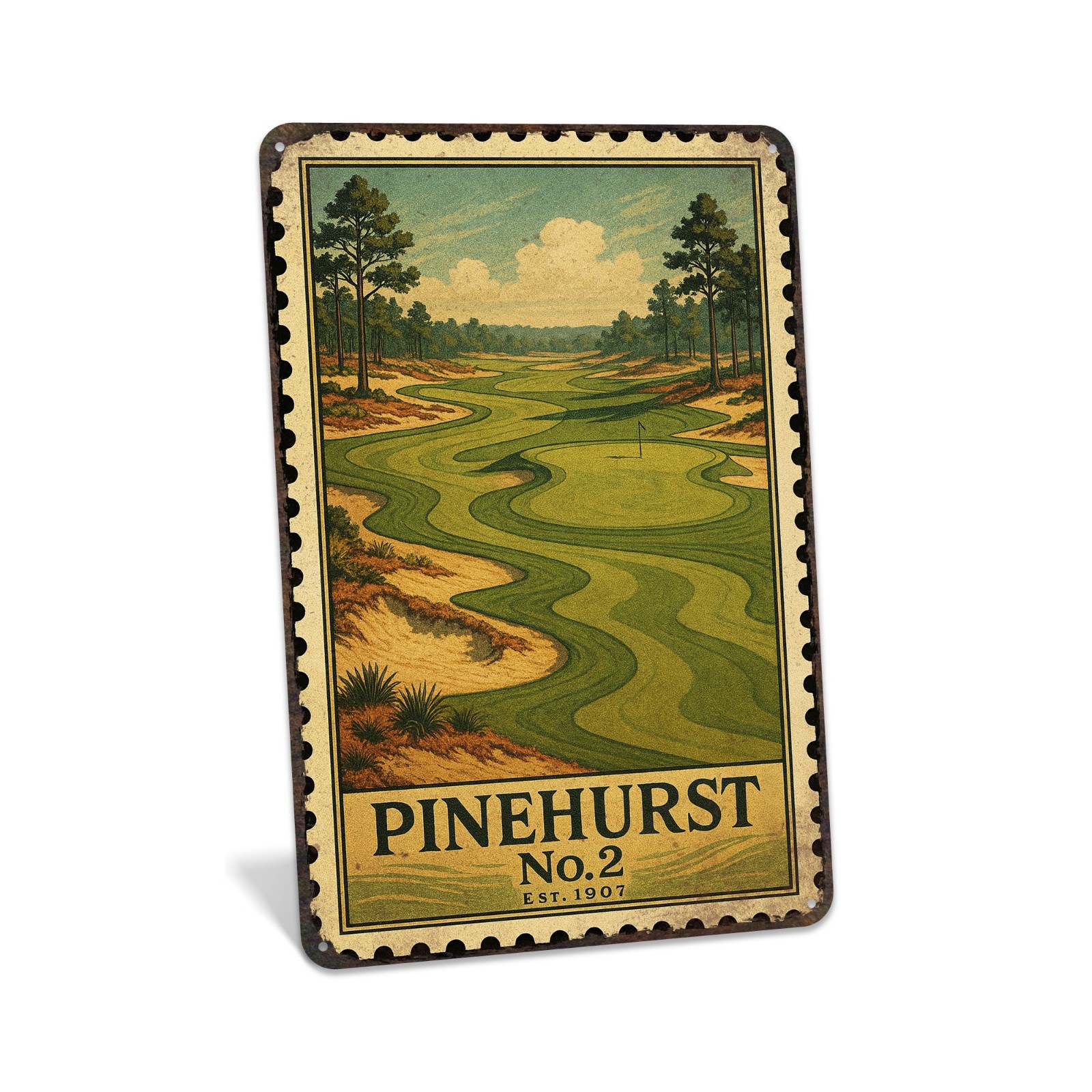 Pinehurst Golf Course Metal Sign, Classic Golf Wall Art, Vintage Golf Decor