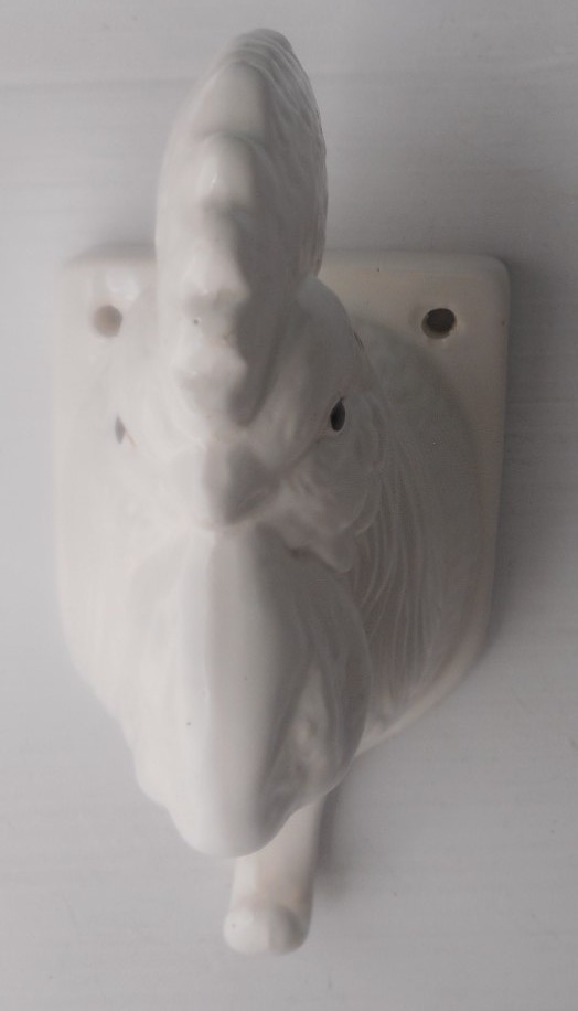 Vintage Rooster Chicken Hook Ceramic Towel Holder Wall Mount Kitchen Décor 8″ H
