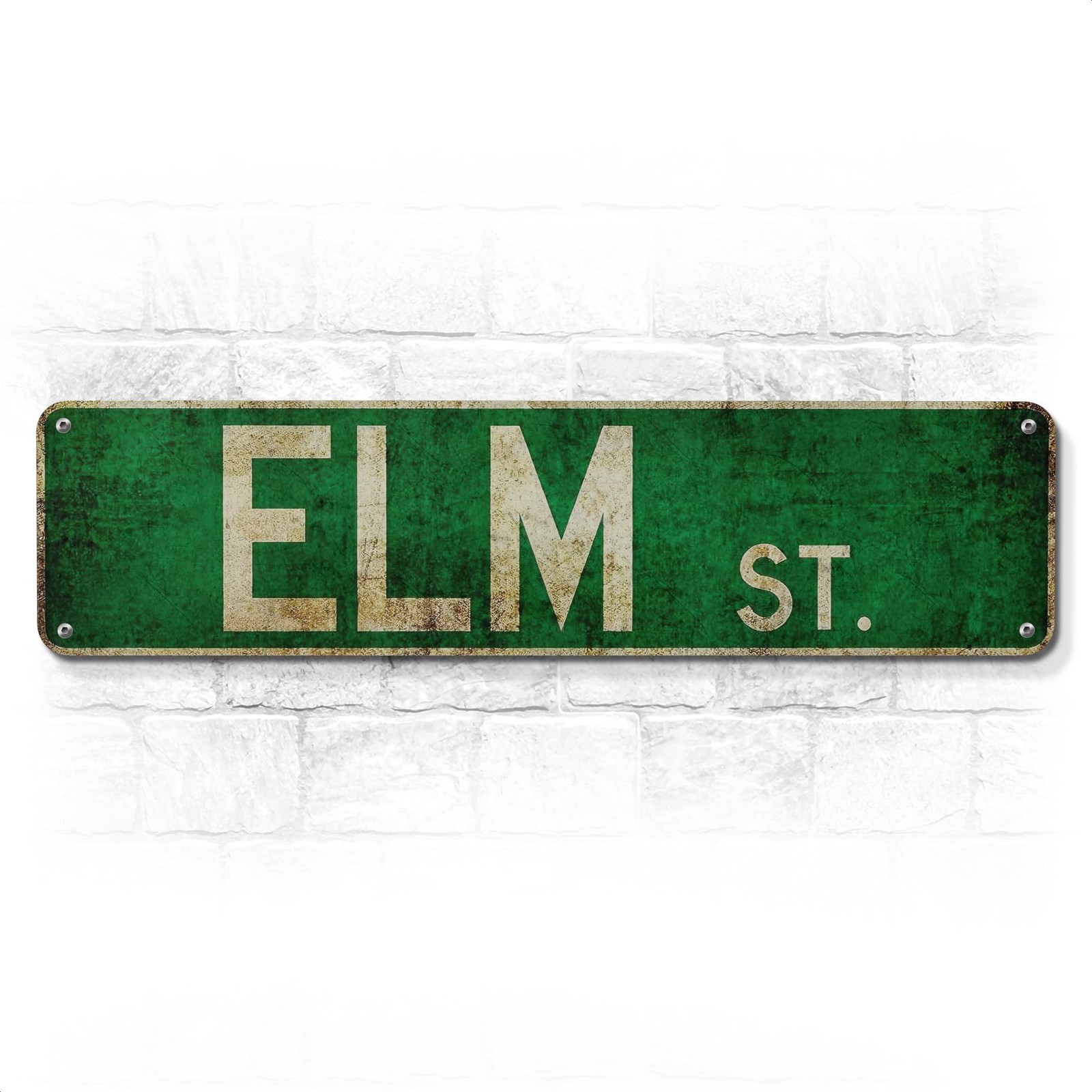 Elm Street Sign – Horror Movie Gifts and Collectibles, 16×4″ 16x4Inch, Green
