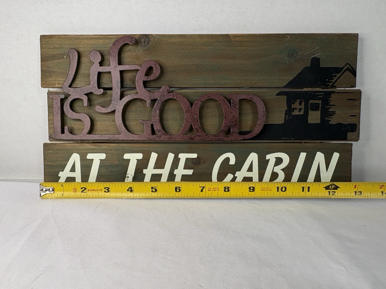 Life Is Good At The Cabin Wooden Sign Wall Hanging Lodge Man Cave Rustic Decor