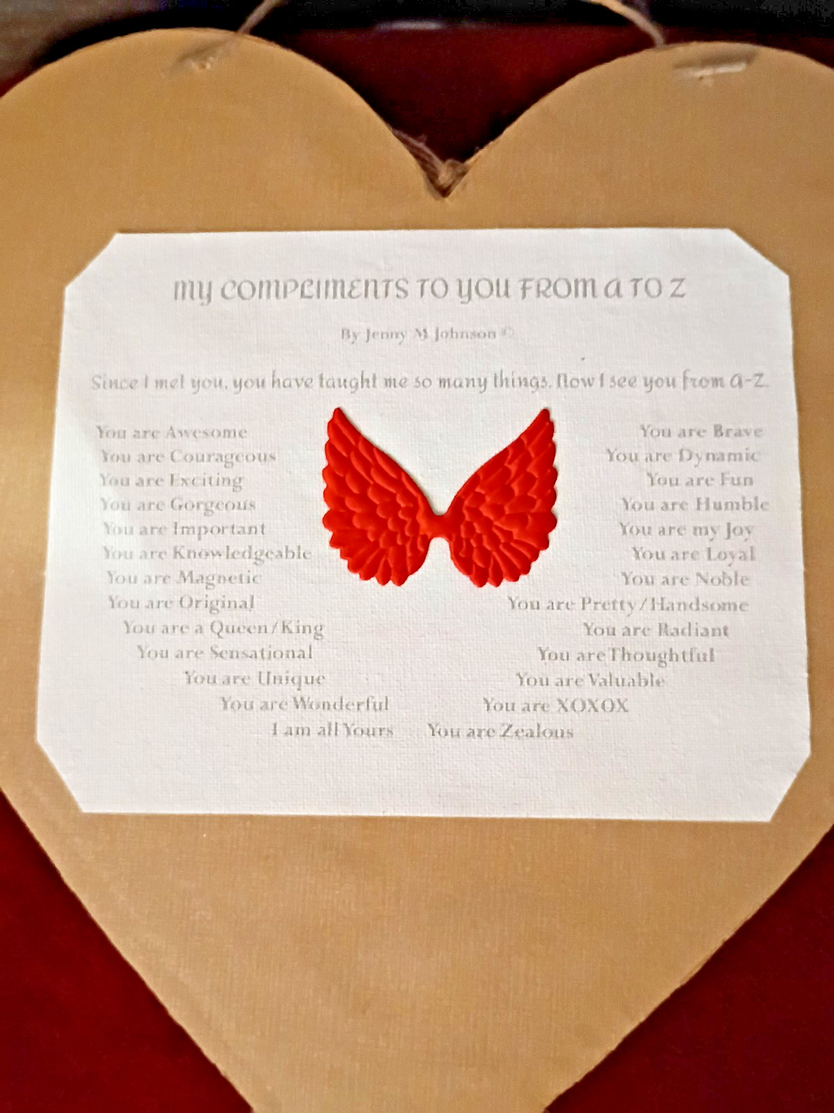 Big Heart Wall art Plaque/Sign Embellished Home Decor Poem two 3D Showbox