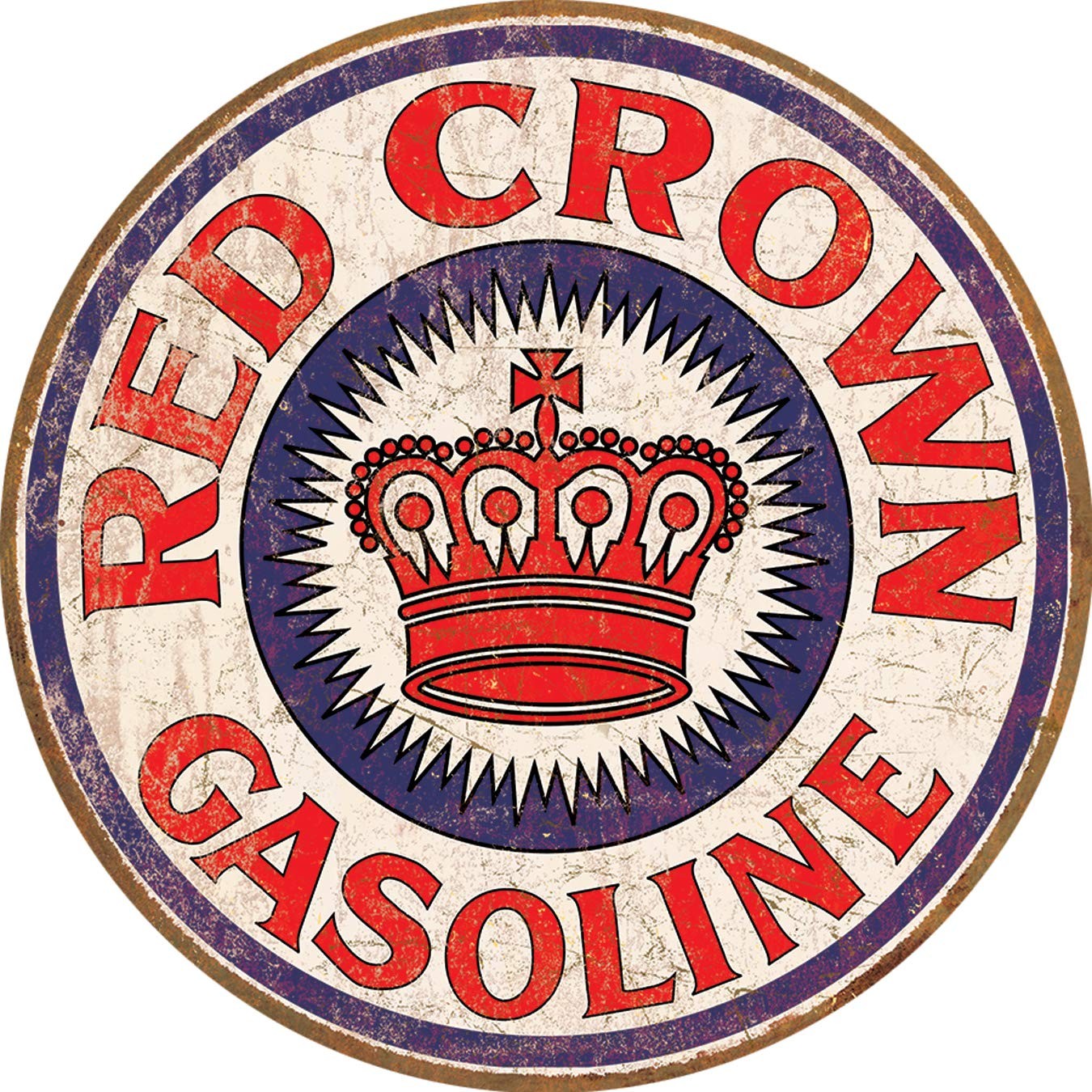 Desperate Enterprises Red Crown Gasoline Aluminum 11.5 inches, Gas