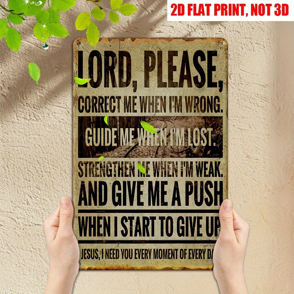 Vintage Spiritual Prayer Metal Sign Lord Guide Inspirational Wall Decor Faithful