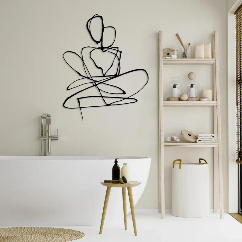 Abstract Couple Metal Line Art Modern Love Couple Wall Decor Wedding Gift Art