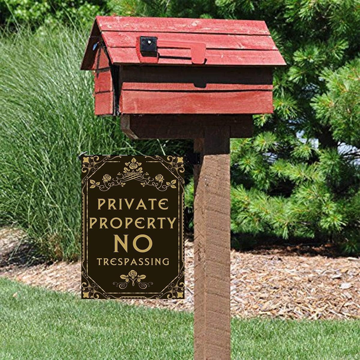 Private Property No Trespassing Sign Flag Garden Lawn Porch Decor for Outside Ya