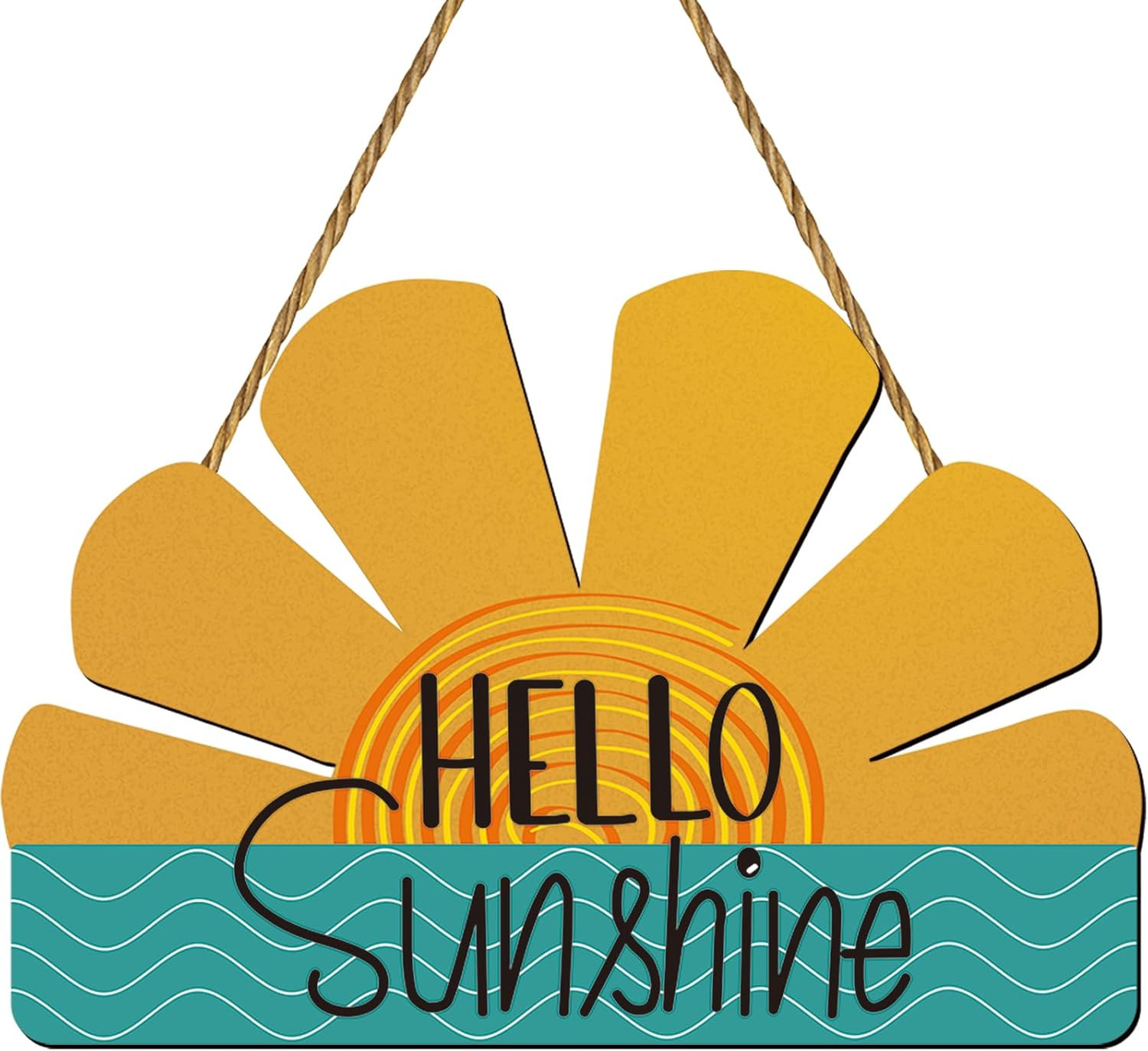 Summer Decor Summer Door Decor Sun Shape Hanging Plaque Pool Decorations Wooden