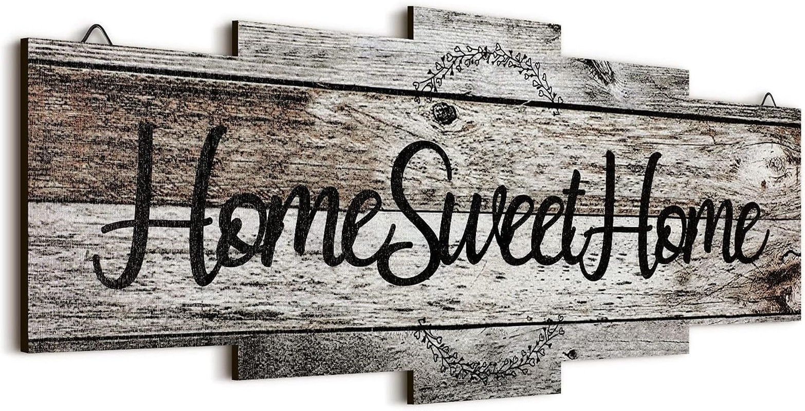 Home Sweet Home Sign, Rustic Wood Room Wall Decor, Farmhouse Plaque Wall Hanging
