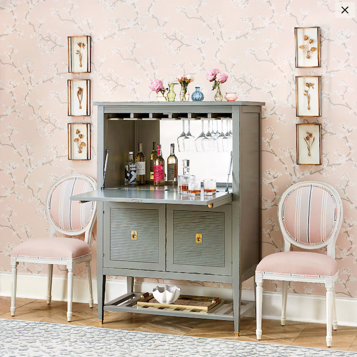 Ballard Designs Fleur de Tole Gold Wall Decor – Set of 4, US Stock, Free Ship