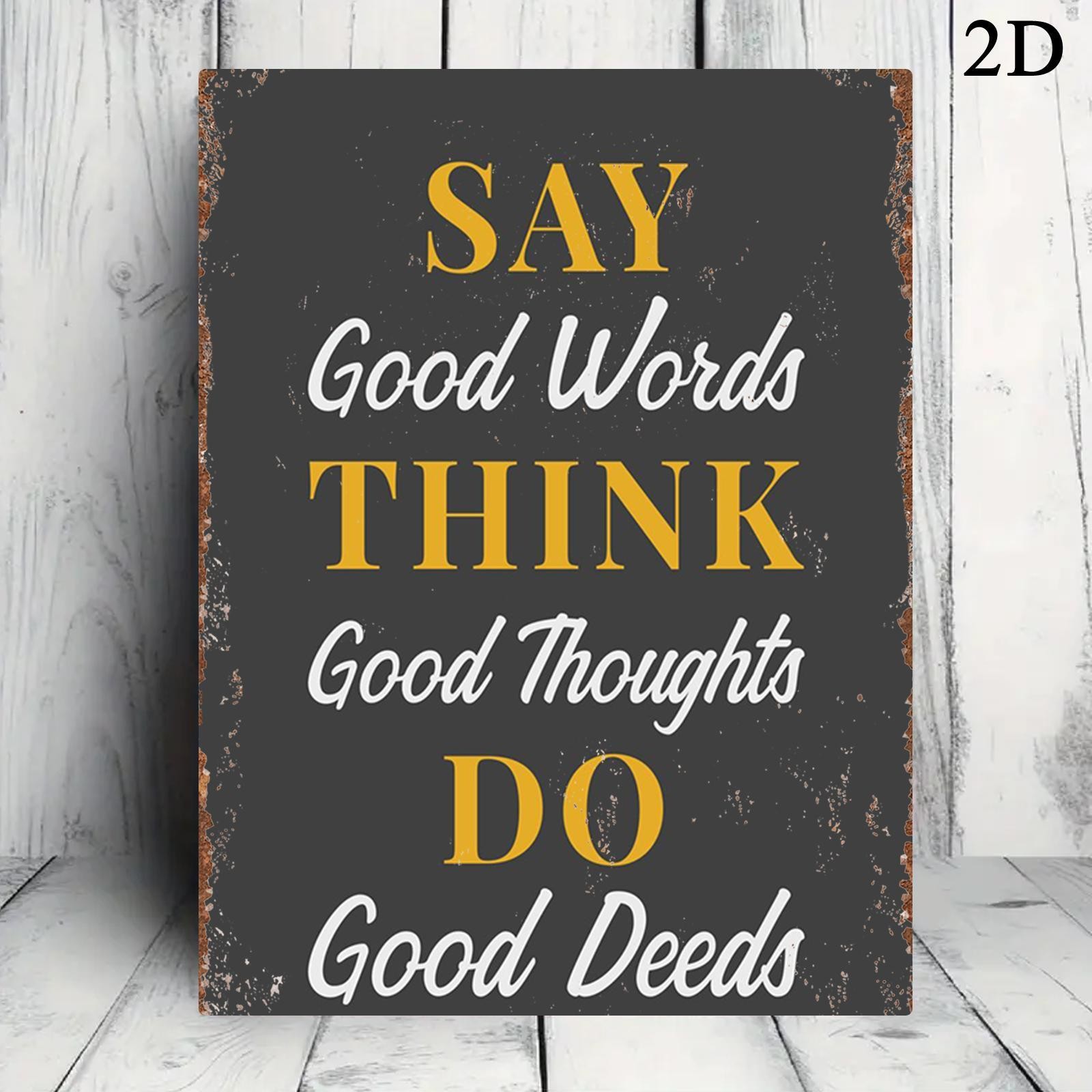 Iron Wall Art 20x30Cm Say Good Words Sign