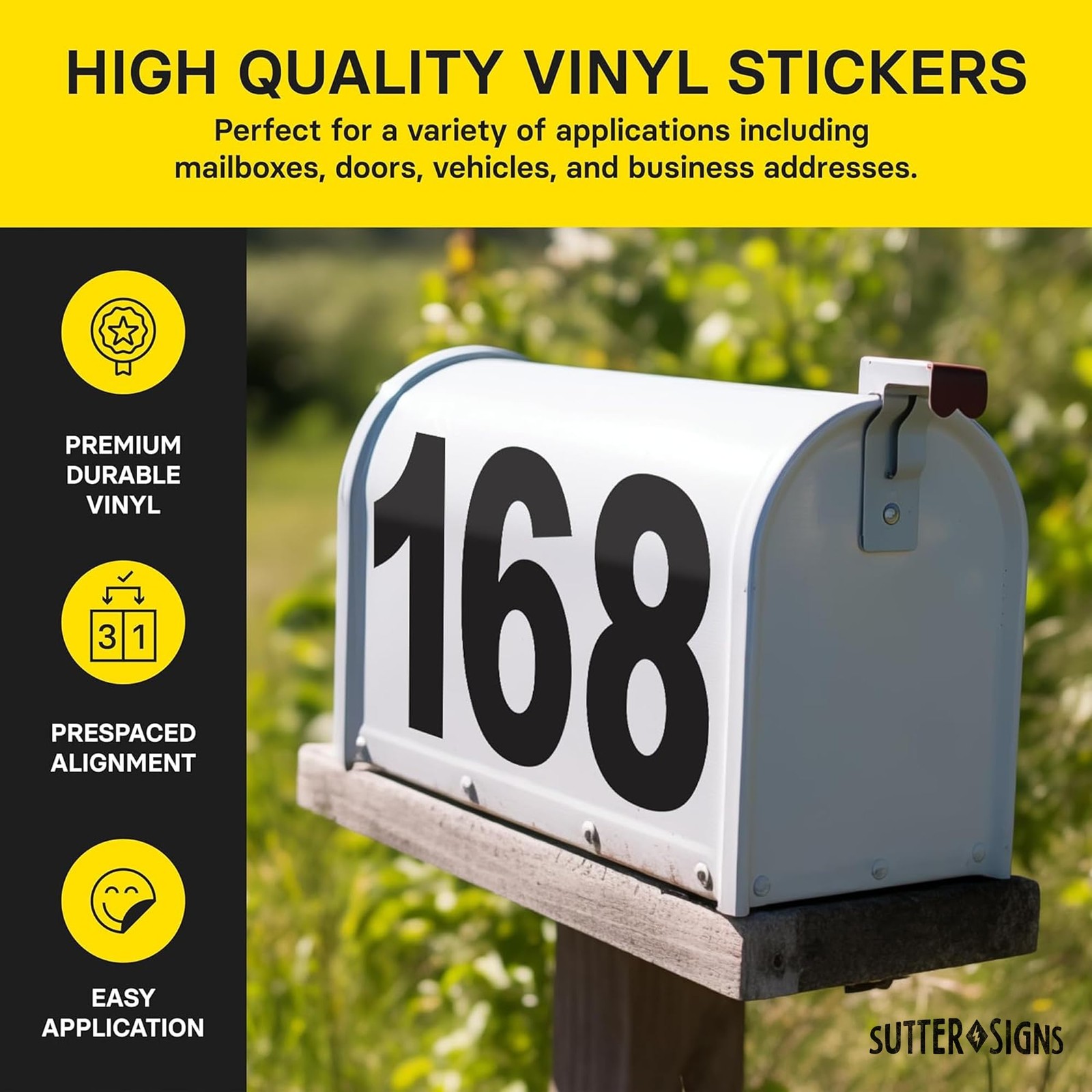 Black Vinyl Numbers 6 Inch 0-9 (2 Sets) – Weatherproof Decals for Outside Mai…