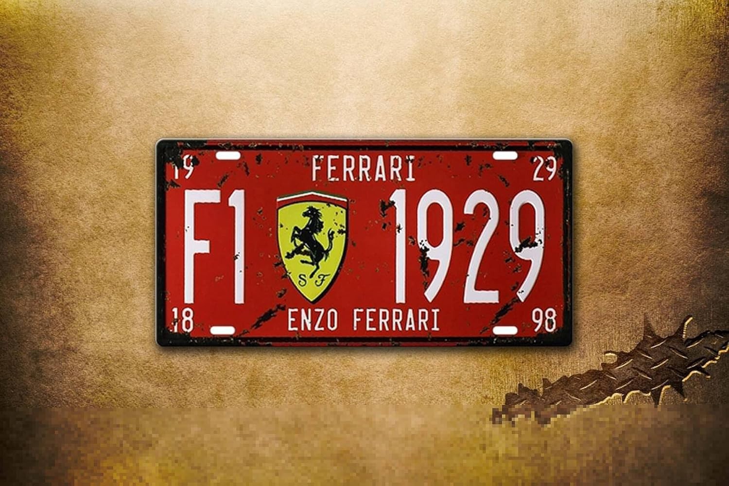 Nostalgic Ferrari 1929 Metal Tin Sign 6×12 – Vintage Decor for Home & Office