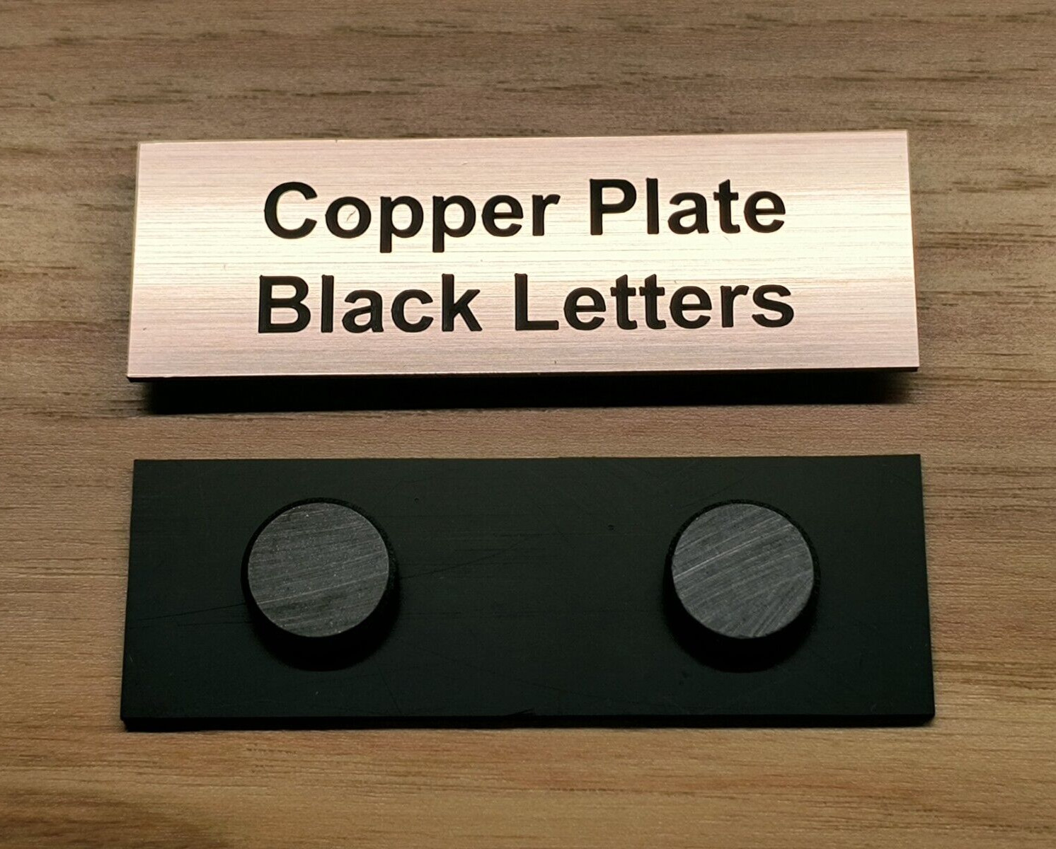 Custom Engraved 1×3 inch Brushed Copper Magnetic Plate Plaque Sign w/ 2 Magnets
