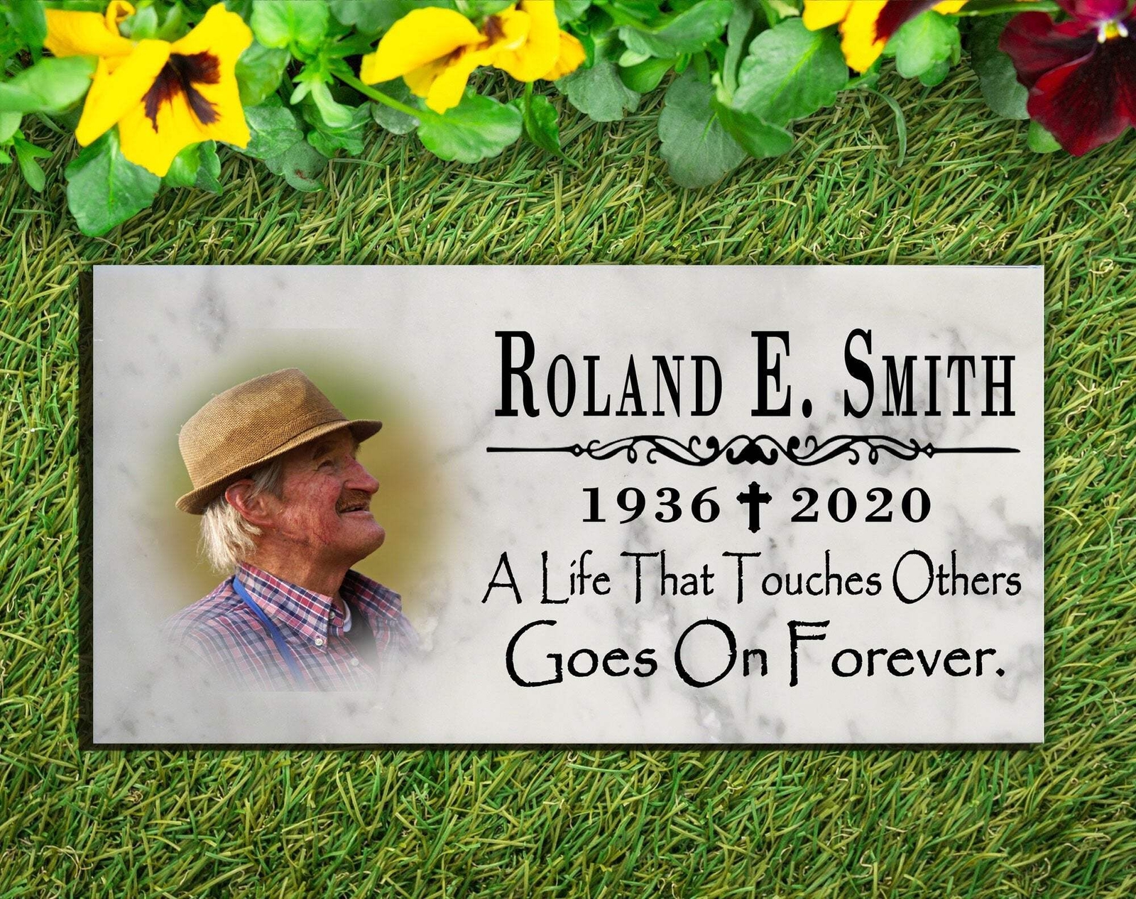 Photo Memorial Stone Loved One Loss Gift with Custom Picture – A Life That Touch