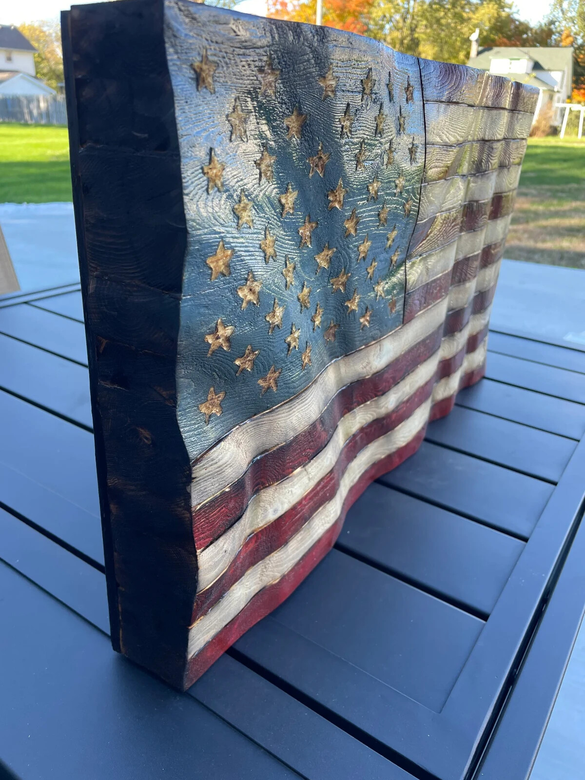 Wood wavy flag