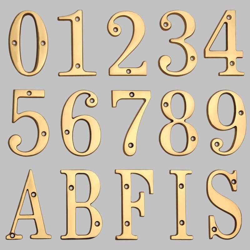 Solid Brass 4″ House Number Apartment Door Home Mailbox Address Outdoor Sign#0-9