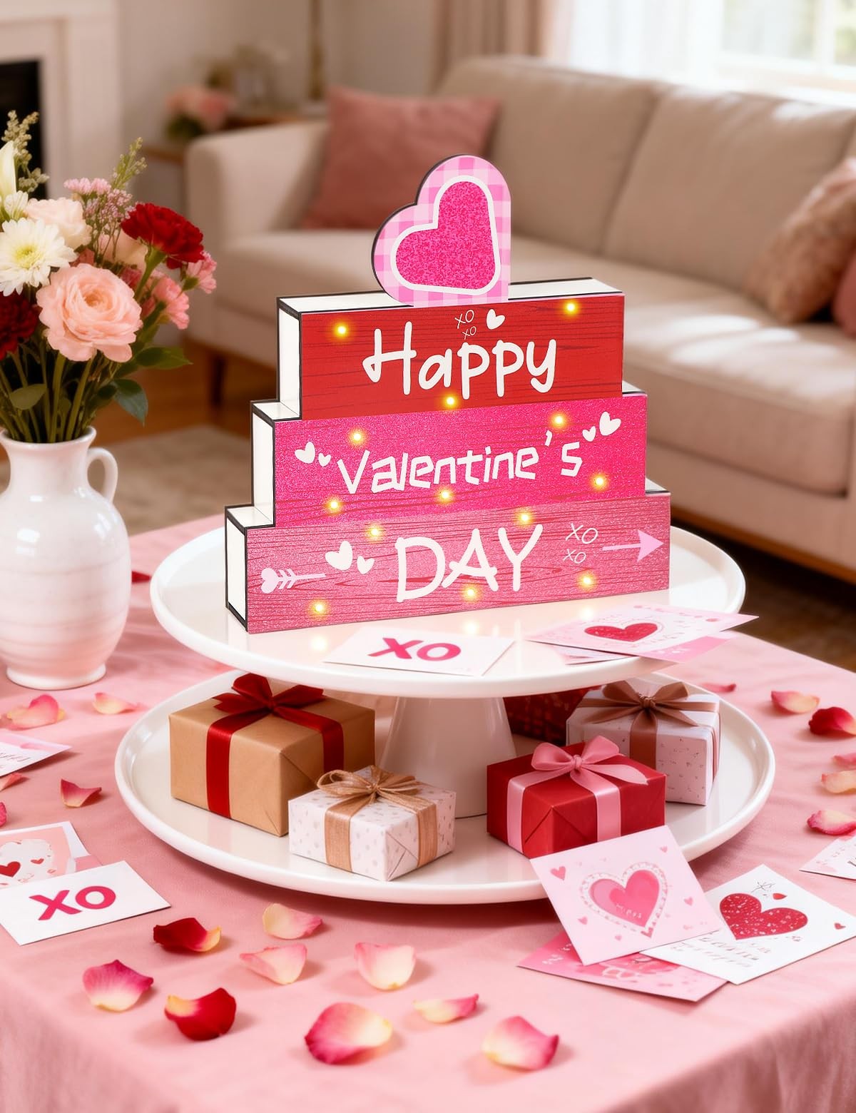 Valentine’s 0.1 inches (L) x (W) x 0.5 (H), Red and Pink