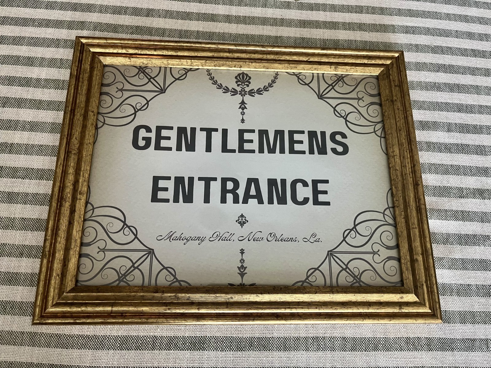 Gentlemen’s Entrance Sign – Vintage Jazz New Orleans – Framed Art – Memorabilia