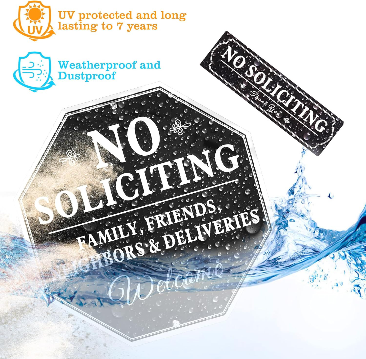 No Soliciting Sign For House – Aluminum No Soliciting Yard Sign – 10″x 10″ No So
