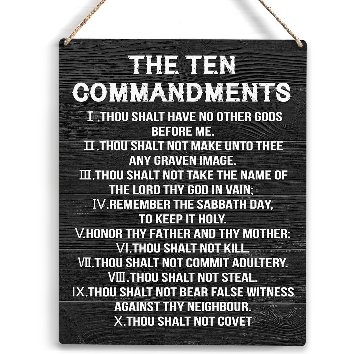 YCYD Ten Commandments Decor,10 8 inches x 10 inches, Black