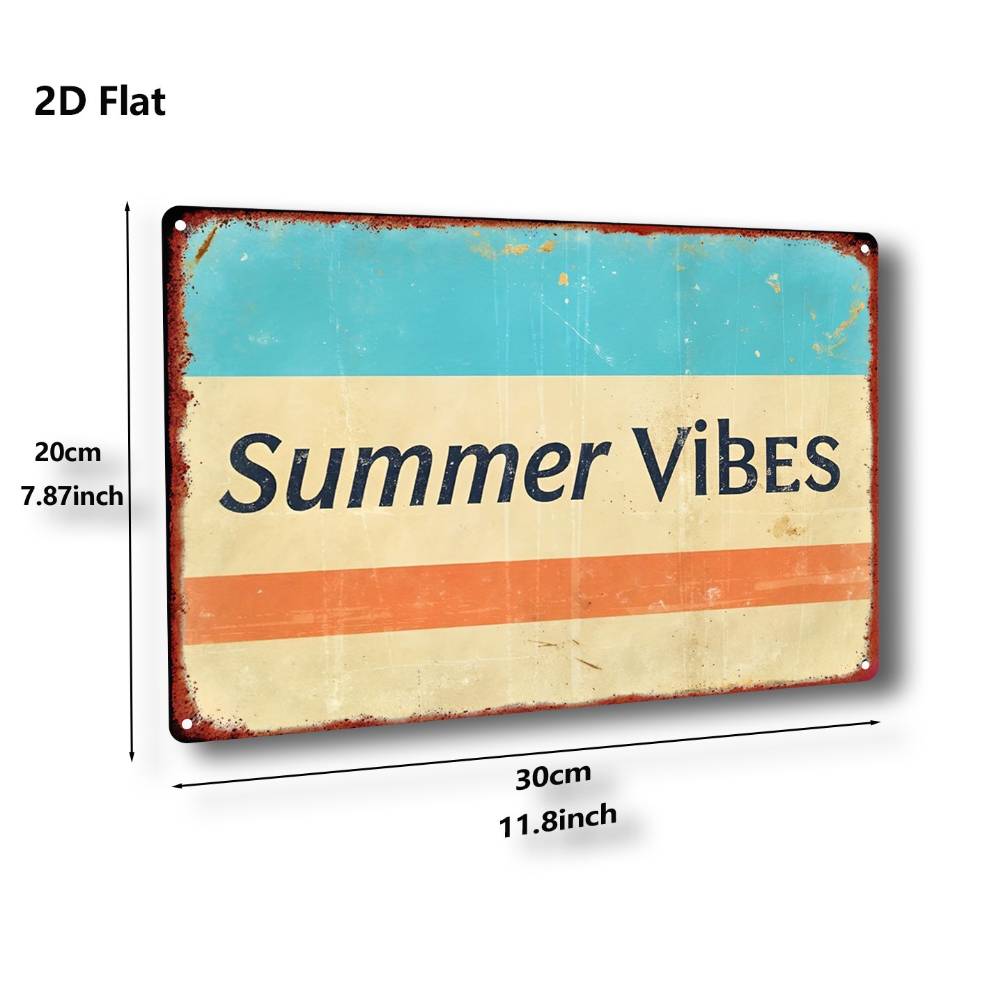 20.32×30.48 cm Metal Sign, Summer Vibe Painting, Wall Art Decor