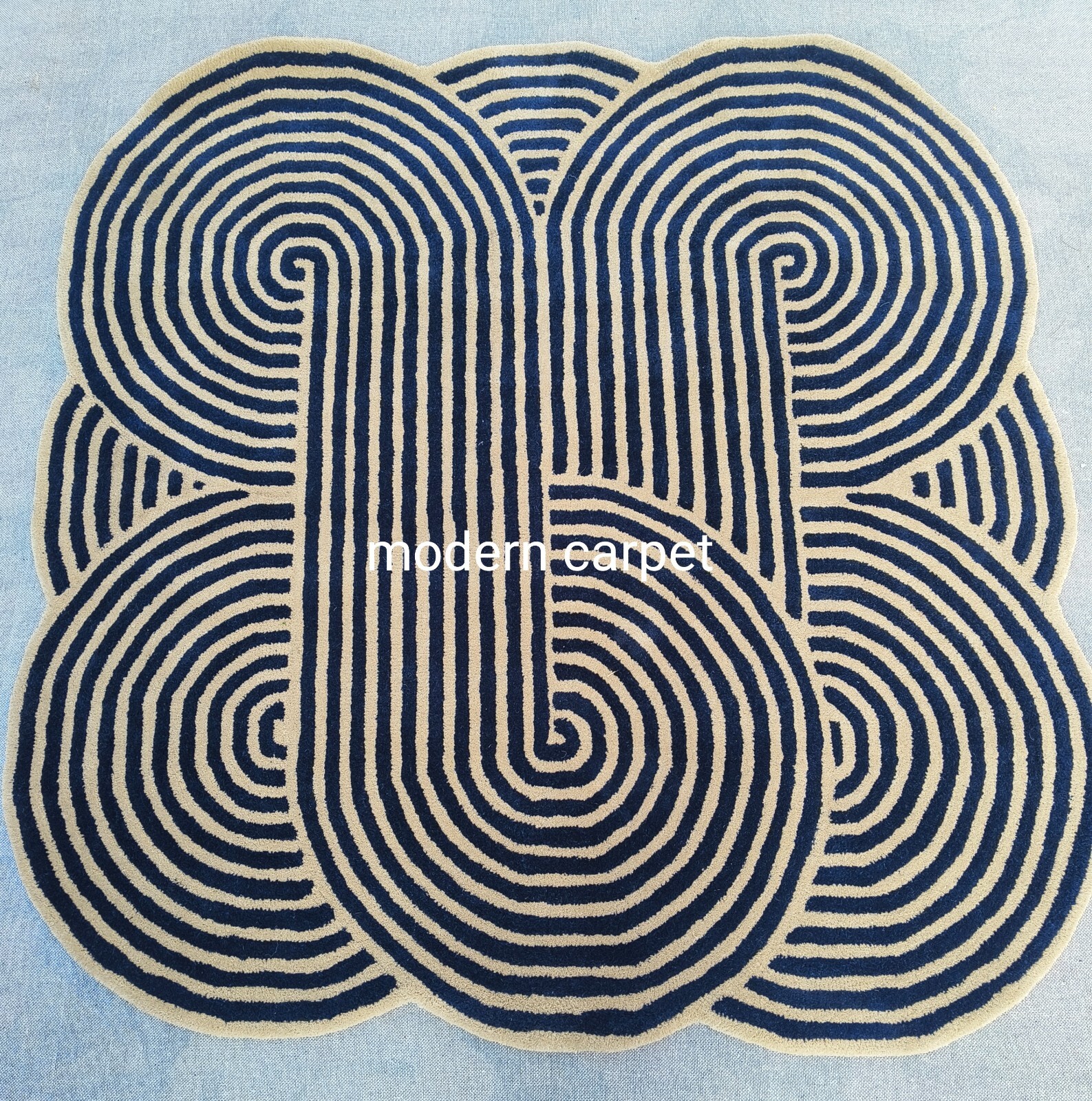 Modern Rugs 4×4 Ft Handmade 100% Woolen Hand Tufted For Home Decoration